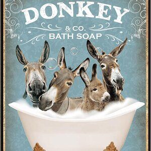 Funny Donkey Decor Bathroom Decor Bathtub Decor Donkey lovers Donkey Accessories